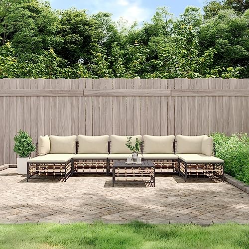 ZQQLVOO 8-TLG. Garten-Lounge-Set mit Kissen Anthrazit Poly Rattan 使用逗号” for 室外 ZQQLVOO 8-TLG. Garten-Lounge-Set mit Kissen Anthrazit Poly Rattan 使用逗号” for 室外 von ZQQLVOO