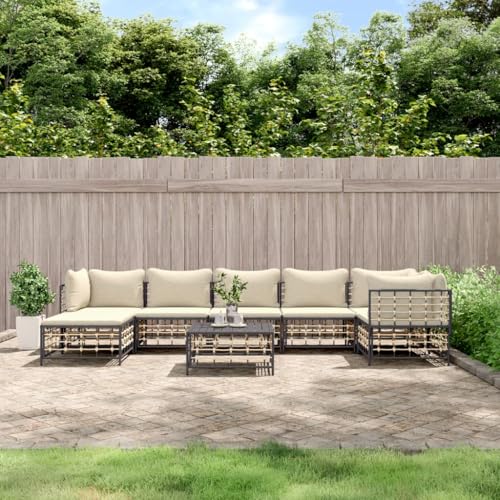 ZQQLVOO 8-TLG. Garten-Lounge-Set mit Kissen Anthrazit Poly Rattan 使用逗号” for 卧室 ZQQLVOO 8-TLG. Garten-Lounge-Set mit Kissen Anthrazit Poly Rattan 使用逗号” for 卧室 von ZQQLVOO