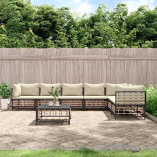 ZQQLVOO 8-TLG. Garten-Lounge-Set mit Kissen Anthrazit Poly Rattan “区分 for 办公室 ZQQLVOO 8-TLG. Garten-Lounge-Set mit Kissen Anthrazit Poly Rattan “区分 for 办公室 von ZQQLVOO
