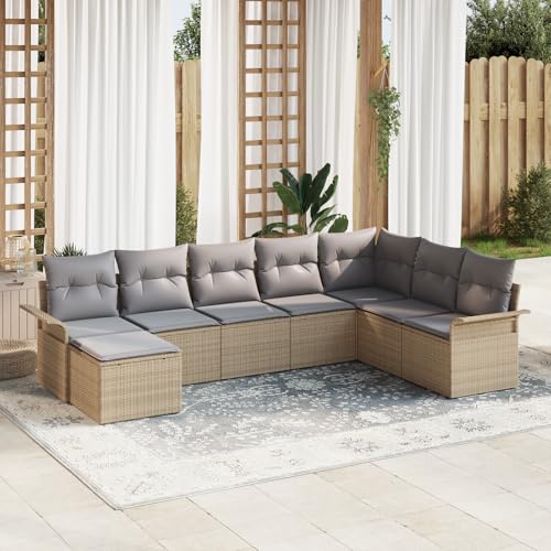 ZQQLVOO 8-TLG. Garten-Sofagarnitur mit Kissen Beige Poly Rattan “区分 for 室外 ZQQLVOO 8-TLG. Garten-Sofagarnitur mit Kissen Beige Poly Rattan “区分 for 室外 von ZQQLVOO