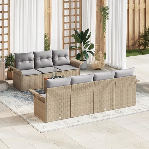 ZQQLVOO 8-TLG. Garten-Sofagarnitur mit Kissen Beige Poly Rattan 使用逗号” for 室内 ZQQLVOO 8-TLG. Garten-Sofagarnitur mit Kissen Beige Poly Rattan 使用逗号” for 室内 von ZQQLVOO