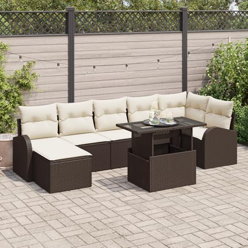 ZQQLVOO 8-TLG. Garten-Sofagarnitur mit Kissen Braun Poly Rattan 使用逗号” for 室外 ZQQLVOO 8-TLG. Garten-Sofagarnitur mit Kissen Braun Poly Rattan 使用逗号” for 室外 von ZQQLVOO