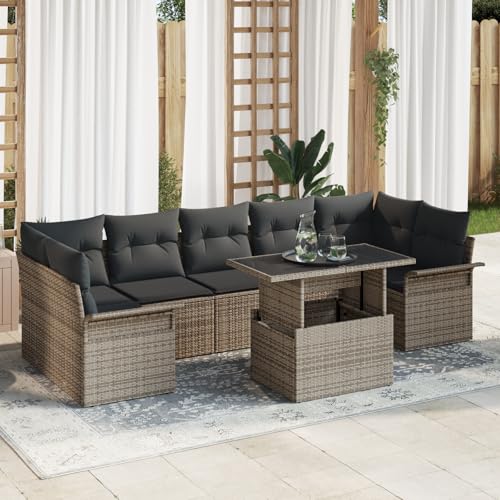 ZQQLVOO 8-TLG. Garten-Sofagarnitur mit Kissen Grau Poly Rattan “区分 for 卧室 ZQQLVOO 8-TLG. Garten-Sofagarnitur mit Kissen Grau Poly Rattan “区分 for 卧室 von ZQQLVOO