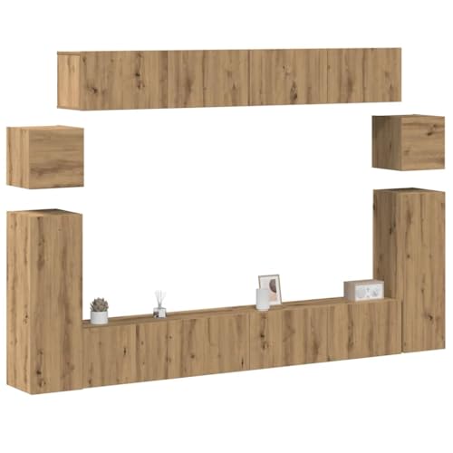 ZQQLVOO 8-TLG. TV-Schrank-Set Wandmontage Artisan-Eiche Holzwerkstoff tv ständer Sideboard hängend Fernsehschrank tv Board ZQQLVOO 8-TLG. TV-Schrank-Set Wandmontage Artisan-Eiche Holzwerkstoff tv ständer Sideboard hängend Fernsehschrank tv Board von ZQQLVOO
