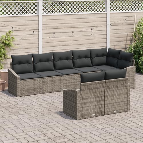 ZQQLVOO 8-teiliges Garten-Sofa-Set mit Kissen Grau Poly Rattan 使用逗号” for 室外 ZQQLVOO 8-teiliges Garten-Sofa-Set mit Kissen Grau Poly Rattan 使用逗号” for 室外 von ZQQLVOO