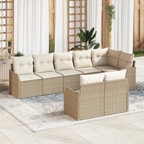ZQQLVOO 8-teiliges Garten-Sofa-Set mit Kissen in beige Poly-Rattan 使用逗号” for 室外 ZQQLVOO 8-teiliges Garten-Sofa-Set mit Kissen in beige Poly-Rattan 使用逗号” for 室外 von ZQQLVOO