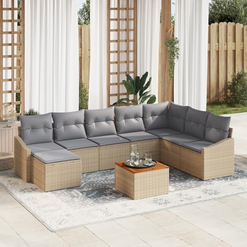 ZQQLVOO 9-TLG. Garten-Sofagarnitur mit Kissen Beige Poly Rattan “区分 for 卧室 ZQQLVOO 9-TLG. Garten-Sofagarnitur mit Kissen Beige Poly Rattan “区分 for 卧室 von ZQQLVOO