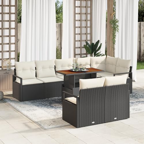 ZQQLVOO 9-TLG. Garten-Sofagarnitur mit Kissen Schwarz Poly Rattan “区分 for 室内 ZQQLVOO 9-TLG. Garten-Sofagarnitur mit Kissen Schwarz Poly Rattan “区分 for 室内 von ZQQLVOO