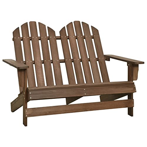 ZQQLVOO Adirondack-Gartenbank 2-Sitzer Massivholz Tanne Braun Gartenmöbelstühle Outdoor-Stühle for Outdoor Balcony von ZQQLVOO