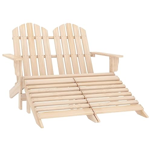 ZQQLVOO Adirondack-Gartenbank 2-Sitzer mit Fußteil Tannenholz Gartenmöbelstühle Outdoor-Stühle for Outdoor Balcony von ZQQLVOO