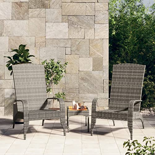 ZQQLVOO Adirondack-Gartenstuhl Grau Poly Rattan Terrassenmöbel Gartenmöbel for Outdoor Balcony ZQQLVOO Adirondack-Gartenstuhl Grau Poly Rattan Terrassenmöbel Gartenmöbel for Outdoor Balcony von ZQQLVOO