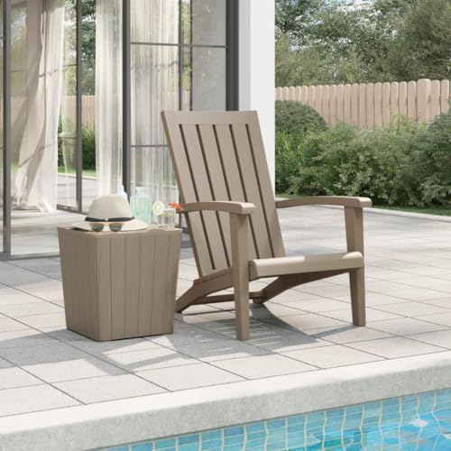 ZQQLVOO Adirondack-Gartenstuhl Hellbraun Polypropylen Outdoor-Stühle Gartenmöbelstühle for Patio Lawn von ZQQLVOO