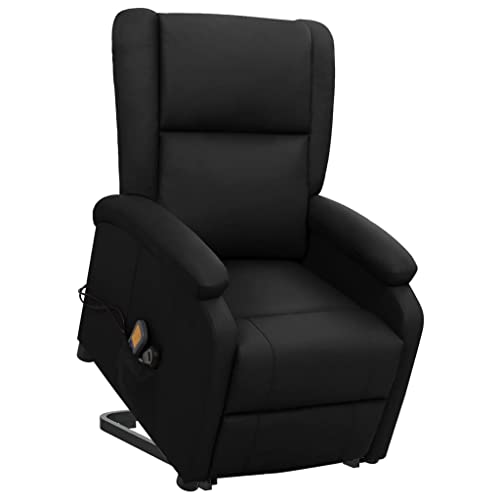 ZQQLVOO Aufstehsessel Schwarz Kunstleder Chair ohrensessel mit hocker for Wohnzimmer Balkon von ZQQLVOO