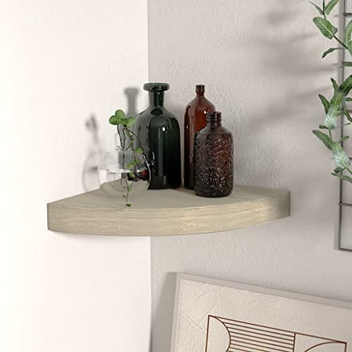 ZQQLVOO Badregal Schweberegal Wanddeko Wohnzimmer Eck-Schweberegal Eichefarben 25x25x3,8 cm MDF für Wohnzimmer Küche Büro Badezimmer von ZQQLVOO