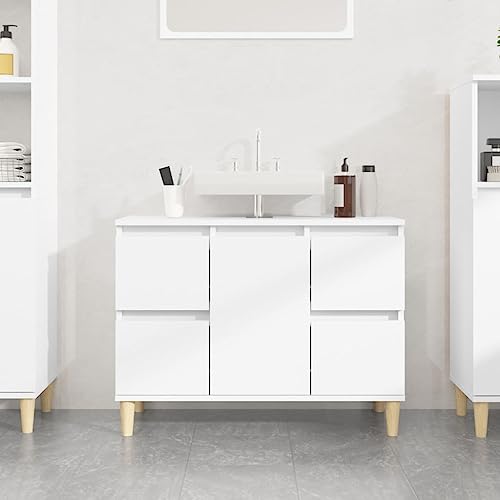 ZQQLVOO Badunterschrank Waschbecken Waschbeckenunterschrank Waschbeckenunterschrank Weiß 80x33x60 cm Holzwerkstoff von ZQQLVOO