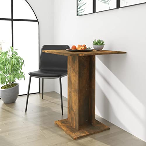 ZQQLVOO Bar Laptop-Tisch Studio-Esstisch Bistrotisch Räuchereiche 60x60x75 cm Holzwerkstoff Geeignet für Küche, Esszimmer, Wohnzimmer und Büro von ZQQLVOO