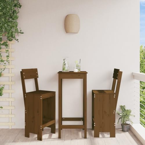 ZQQLVOO Barhocker 2 STK. Honigbraun 40x48,5x115,5 cm Massivholz Kiefer Sitzmöbel für den Garten Gartenmöbel for Lawn Deck von ZQQLVOO
