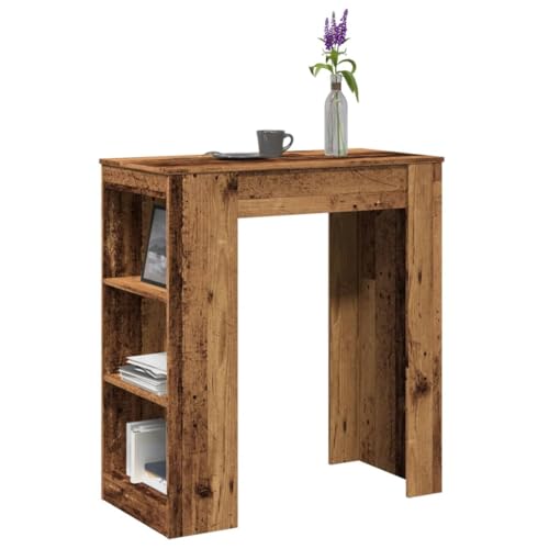 ZQQLVOO Bartisch mit Regal Altholz-Optik Esstisch Dinner Table für Restaurant 95x47x103,5 cm Holzwerkstoff von ZQQLVOO
