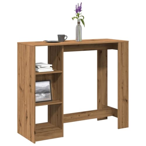 ZQQLVOO Bartisch mit Regal Artisan-Eiche Massiver Esstisch Esszimmertisch für Restaurant 124x46x103,5 cm Holzwerkstoff von ZQQLVOO
