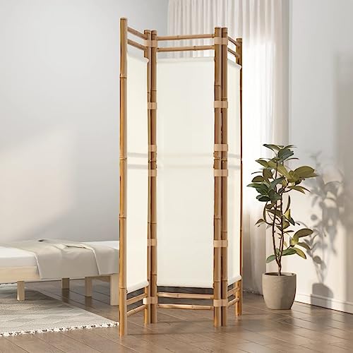 ZQQLVOO Bedroom Panel Screens Paravent raumteiler 3-TLG. Paravent Faltbar 120 cm Bambus und Canvas von ZQQLVOO