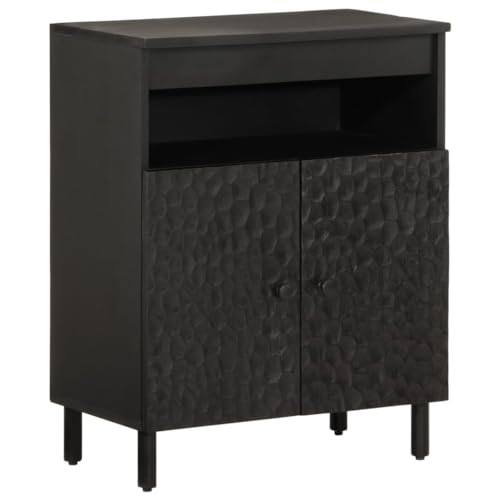ZQQLVOO Beistellschrank Schwarz gartenschrank kommoden for Wohnzimmer Schlafzimmer 60x33x75 cm Massivholz Mango von ZQQLVOO