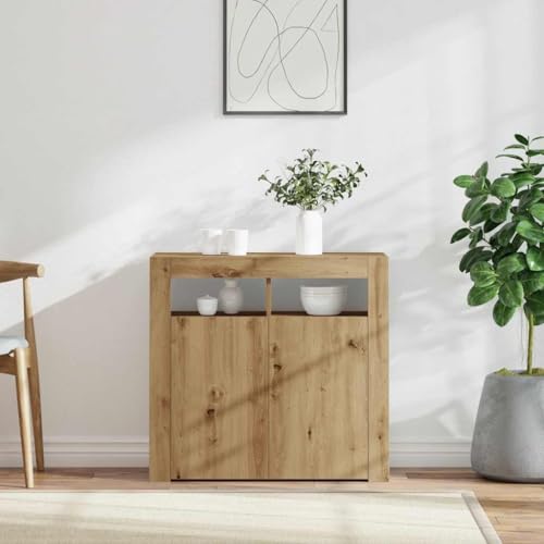 ZQQLVOO Beistellschrank mit RGB LED Beleuchtung, Holzwerkstoff Sideboard mit Glasablage und verstecktem Staufach, moderner Flurschrank für Wohnzimmer ZQQLVOO Beistellschrank mit RGB LED Beleuchtung, Holzwerkstoff Sideboard mit Glasablage und verstecktem Staufach, moderner Flurschrank für Wohnzimmer von ZQQLVOO