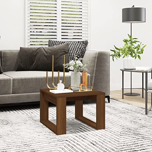 ZQQLVOO Beistelltisch Braun Eichen-Optik Stylischer Couchtisch aus Holzwerkstoff mit eleganter Oberfläche und langlebigem Design 50x50x35 cm Holzwerkstoff von ZQQLVOO