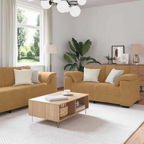 ZQQLVOO Bequeme 3-Sitzer Sofagarnitur aus strapazierfähigem Polyester mit Holz-Metall-Gestell, Breiten Armlehnen und starker Polsterung für Wohnzimmer, Büro oder Gästezimmer ZQQLVOO Bequeme 3-Sitzer Sofagarnitur aus strapazierfähigem Polyester mit Holz-Metall-Gestell, Breiten Armlehnen und starker Polsterung für Wohnzimmer, Büro oder Gästezimmer von ZQQLVOO