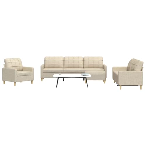 ZQQLVOO Bequeme 3-Sitzer Sofagarnitur mit Hocker aus strapazierfähigem Polyestergewebe und robustem Metallrahmen für Wohnzimmer ZQQLVOO Bequeme 3-Sitzer Sofagarnitur mit Hocker aus strapazierfähigem Polyestergewebe und robustem Metallrahmen für Wohnzimmer von ZQQLVOO