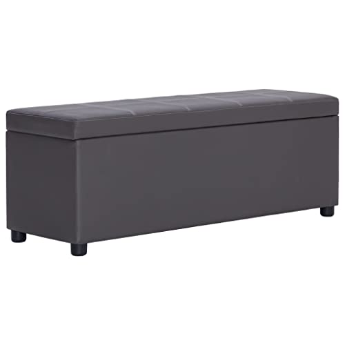ZQQLVOO Bettbank Hocker mit Stauraum Flur Möbel Bank mit Staufach 116 cm Grau Kunstleder von ZQQLVOO