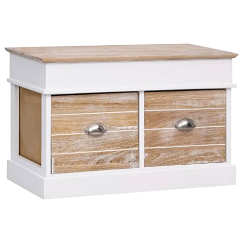 ZQQLVOO Bettbank Hocker mit Stauraum Flur Möbel Flurbank 70 x 35 x 45 cm Paulownia Holz von ZQQLVOO