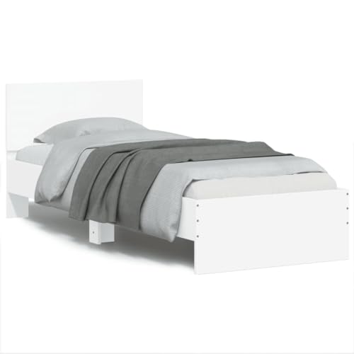 ZQQLVOO Betten, bettrahmen & lattenroste Schrankbett Polster kopfteil Bettgestell mit Kopfteil Weiß 75x190 cm Holzwerkstoff von ZQQLVOO