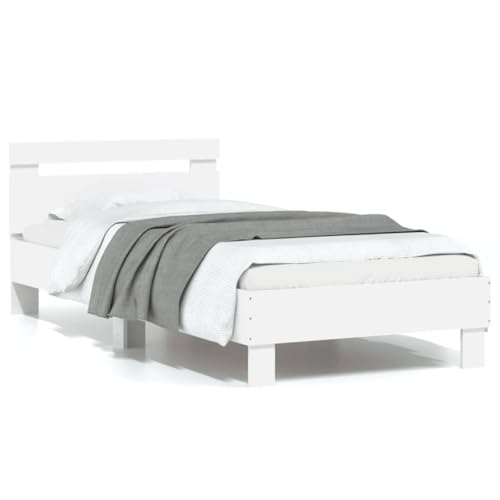 ZQQLVOO Betten, bettrahmen & lattenroste Schrankbett Polster kopfteil Bettgestell mit Kopfteil Weiß 90x200 cm Holzwerkstoff von ZQQLVOO