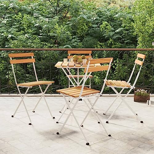 ZQQLVOO Bistrostühle 4 STK. Klappbar Massivholz Akazie und Stahl Outdoor-Stühle Sitzmöglichkeiten im Freien for Lawn Outdoor ZQQLVOO Bistrostühle 4 STK. Klappbar Massivholz Akazie und Stahl Outdoor-Stühle Sitzmöglichkeiten im Freien for Lawn Outdoor von ZQQLVOO