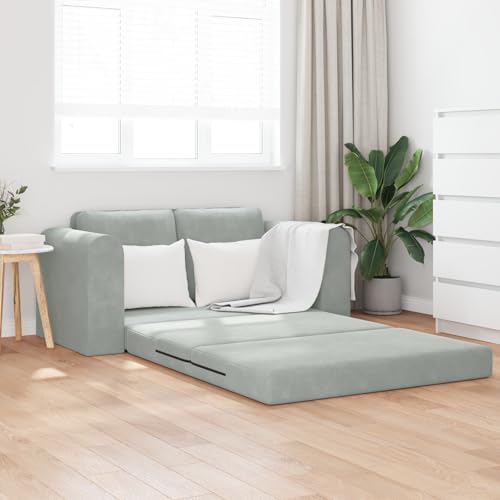 ZQQLVOO Boden Sofa Bett 2-in-1 Hellgrau Schlafsofa mit Bettfunktion für kleine Räume, modernes Design und komfortable Sitzgelegenheit. 148x71x83 cm Velvet ZQQLVOO Boden Sofa Bett 2-in-1 Hellgrau Schlafsofa mit Bettfunktion für kleine Räume, modernes Design und komfortable Sitzgelegenheit. 148x71x83 cm Velvet von ZQQLVOO