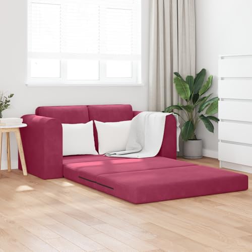 ZQQLVOO Boden-Sofa-Bett Multifunktionales Loveseat in Burgunderrot – Weicher Stoff, Stilvolles Design für Kleine Räume mit Hohem Komfort von ZQQLVOO