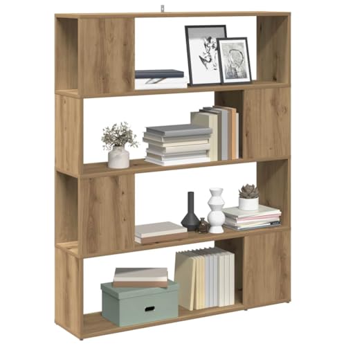 ZQQLVOO Bücherregal/Raumteiler Artisan-Eiche Multifunktionales Bücherregal für Schlafzimmer 100x24x124,5 cm von ZQQLVOO