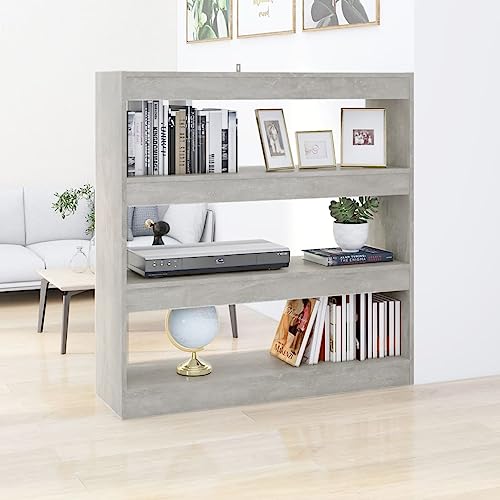 ZQQLVOO Bücherregal/Raumteiler Betongrau Multifunktionales Bücherregal für Aufbewahrung 100x30x103 cm von ZQQLVOO