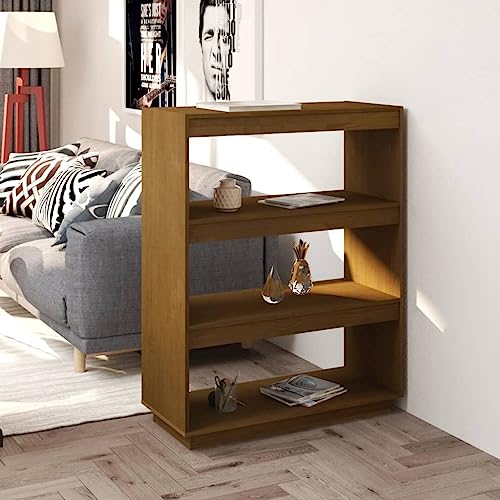 ZQQLVOO Bücherregal/Raumteiler Honigbraun Multifunktionales Bücherregal für Schlafzimmer 80x35x103 Massivholz Kiefer von ZQQLVOO