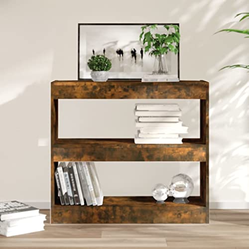 ZQQLVOO Bücherregal/Raumteiler Räuchereiche Multifunktionales Bücherregal für Wohnzimmer 80x30x72 cm von ZQQLVOO