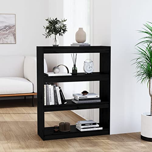 ZQQLVOO Bücherregal/Raumteiler Schwarz Multifunktionales Bücherregal für Aufbewahrung 80x30x103,5 cm Massivholz Kiefer ZQQLVOO Bücherregal/Raumteiler Schwarz Multifunktionales Bücherregal für Aufbewahrung 80x30x103,5 cm Massivholz Kiefer von ZQQLVOO
