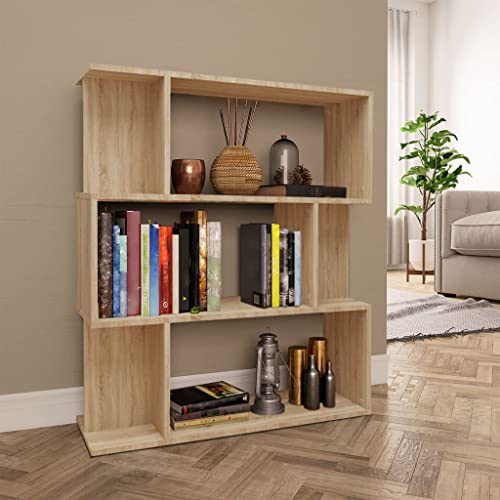 ZQQLVOO Bücherregal/Raumteiler Sonoma-Eiche Multifunktionales Bücherregal für Büro 80x24x96 cm Holzwerkstoff von ZQQLVOO