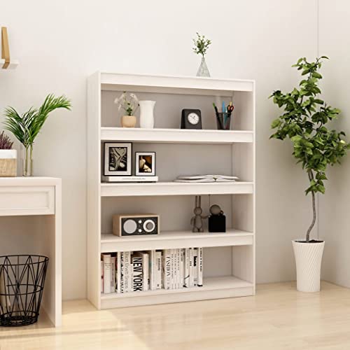 ZQQLVOO Bücherregal/Raumteiler Weiß Multifunktionales Bücherregal für Schlafzimmer 100x30x135,5 cm Kiefer Massivholz ZQQLVOO Bücherregal/Raumteiler Weiß Multifunktionales Bücherregal für Schlafzimmer 100x30x135,5 cm Kiefer Massivholz von ZQQLVOO