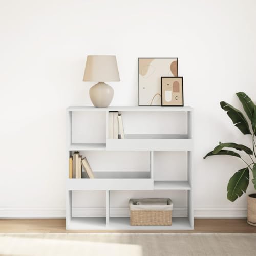 ZQQLVOO Bücherregal/Raumteiler Weiß Multifunktionales Bücherregal für Schlafzimmer 100x33x94,5 cm von ZQQLVOO