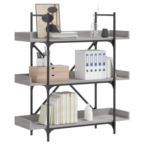 ZQQLVOO Bücherregal 3 Böden Grau Sonoma Multifunktionales Bücherregal für Büro 100x33x108,5 cm Holzwerkstoff ZQQLVOO Bücherregal 3 Böden Grau Sonoma Multifunktionales Bücherregal für Büro 100x33x108,5 cm Holzwerkstoff von ZQQLVOO