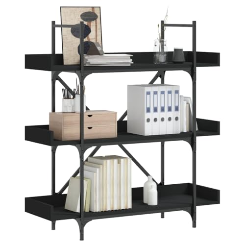 ZQQLVOO Bücherregal 3 Böden Schwarz Multifunktionales Bücherregal für Schlafzimmer 100x33x108,5 cm Holzwerkstoff ZQQLVOO Bücherregal 3 Böden Schwarz Multifunktionales Bücherregal für Schlafzimmer 100x33x108,5 cm Holzwerkstoff von ZQQLVOO
