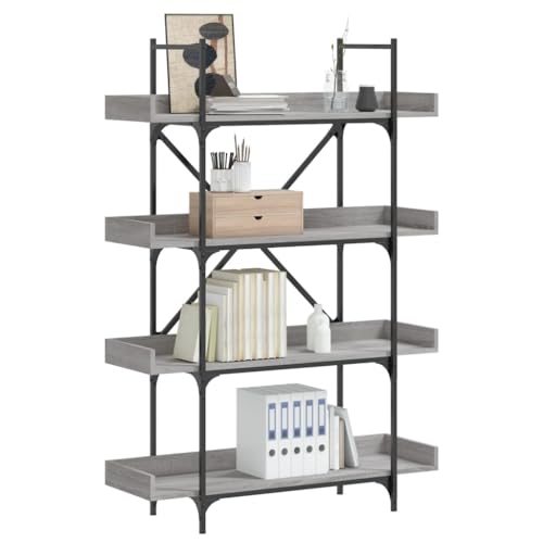 ZQQLVOO Bücherregal 4 Böden Grau Sonoma Multifunktionales Bücherregal für Aufbewahrung 100x33x145,5 cm Holzwerkstoff ZQQLVOO Bücherregal 4 Böden Grau Sonoma Multifunktionales Bücherregal für Aufbewahrung 100x33x145,5 cm Holzwerkstoff von ZQQLVOO