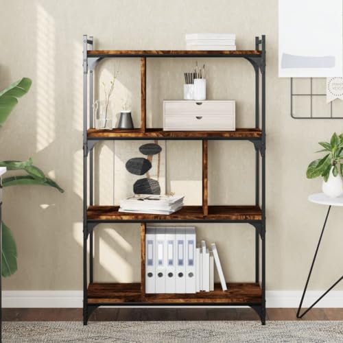 ZQQLVOO Bücherregal 4 Böden Räuchereiche Multifunktionales Bücherregal für Büro 76x32x123 cm Holzwerkstoff ZQQLVOO Bücherregal 4 Böden Räuchereiche Multifunktionales Bücherregal für Büro 76x32x123 cm Holzwerkstoff von ZQQLVOO