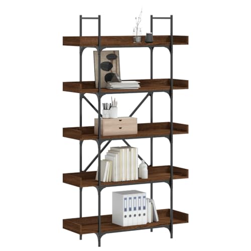 ZQQLVOO Bücherregal 5 Böden Braun Eiche-Optik Multifunktionales Bücherregal für Wohnzimmer 100x33x180,5 cm ZQQLVOO Bücherregal 5 Böden Braun Eiche-Optik Multifunktionales Bücherregal für Wohnzimmer 100x33x180,5 cm von ZQQLVOO