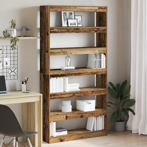 ZQQLVOO Bücherregal Altholz Engineered Wood Wohnzimmerregal Dekoratives Regal für Büro 100 x 30 x 198 cm von ZQQLVOO